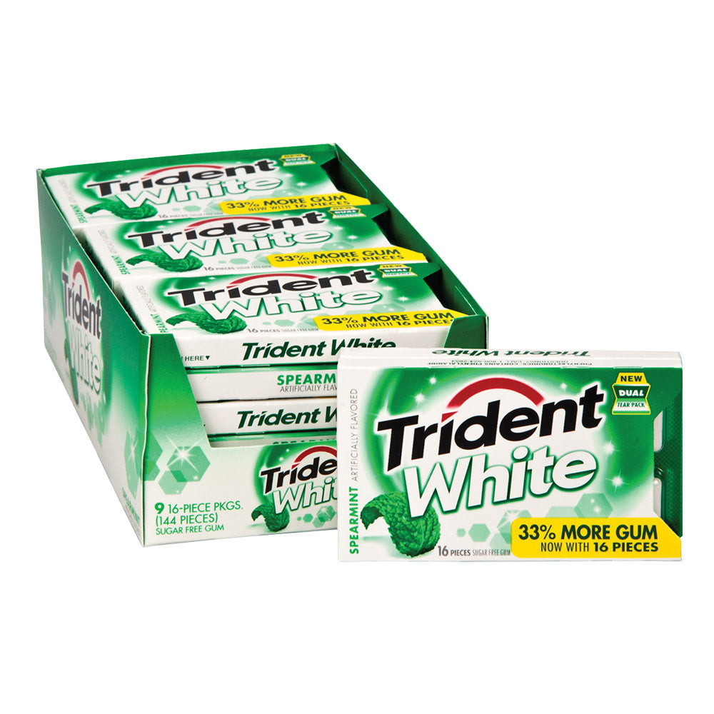 Trident White Spearmint Sugar Free Gum - 16 Ea